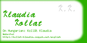 klaudia kollat business card